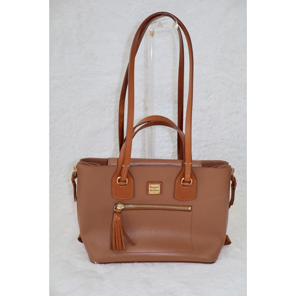 Dooney & Bourke Morgan Leather Satchel Shoulder Tote Bag - Saddle Tan (Retired)